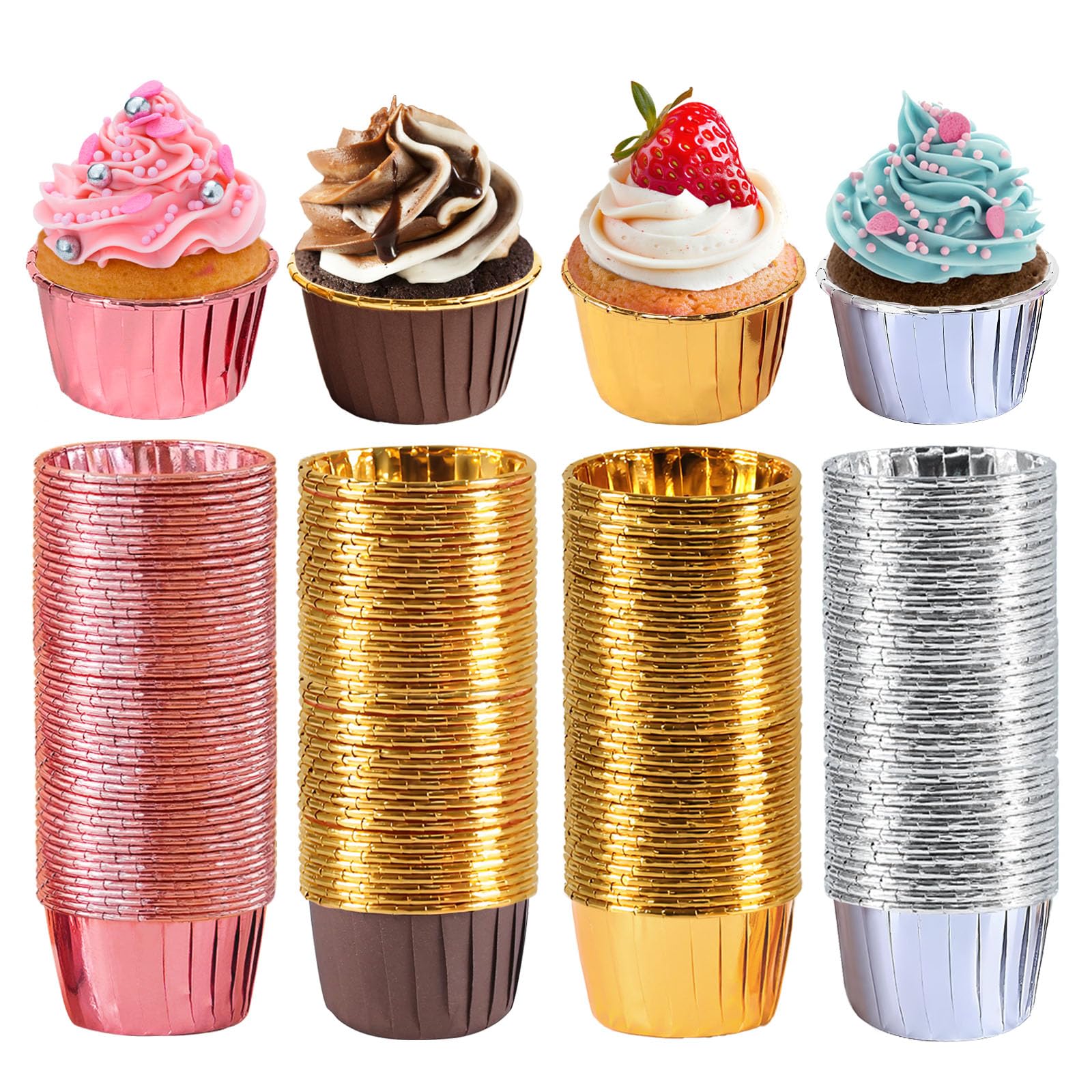 200 sztuk Muffin Cups Paper Cupcake Cups, Muffin Paper na imprezę, wesele, urodziny (zestaw 2)