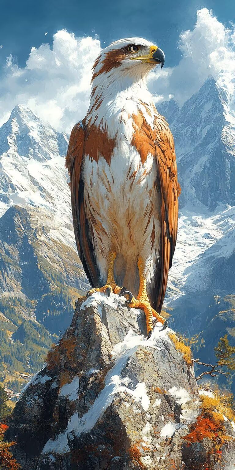 Peinture Numero Adulte L'aigle 80x160cm Montagne de neige k-223