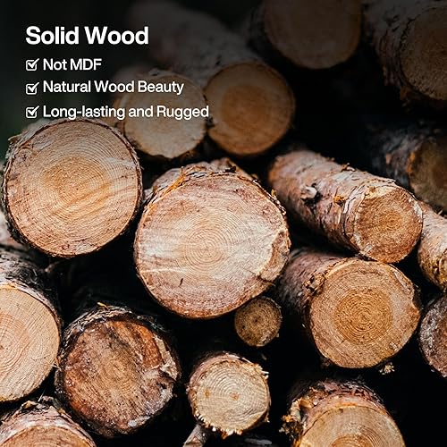 Miniatura 7 de Mesa consola de madera maciza de 63 pulgadas, mesa de entrada de granja de 2 niveles con almacenamiento, para sala de estar, entrada, detrás del