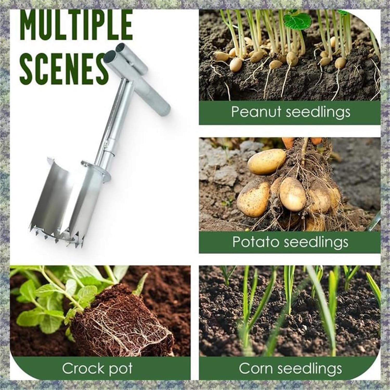 Bulb Planter Tool Bulb Planter Tool Stainless Steel, Garden Seedling Transplanter for Flowers, Vegetables