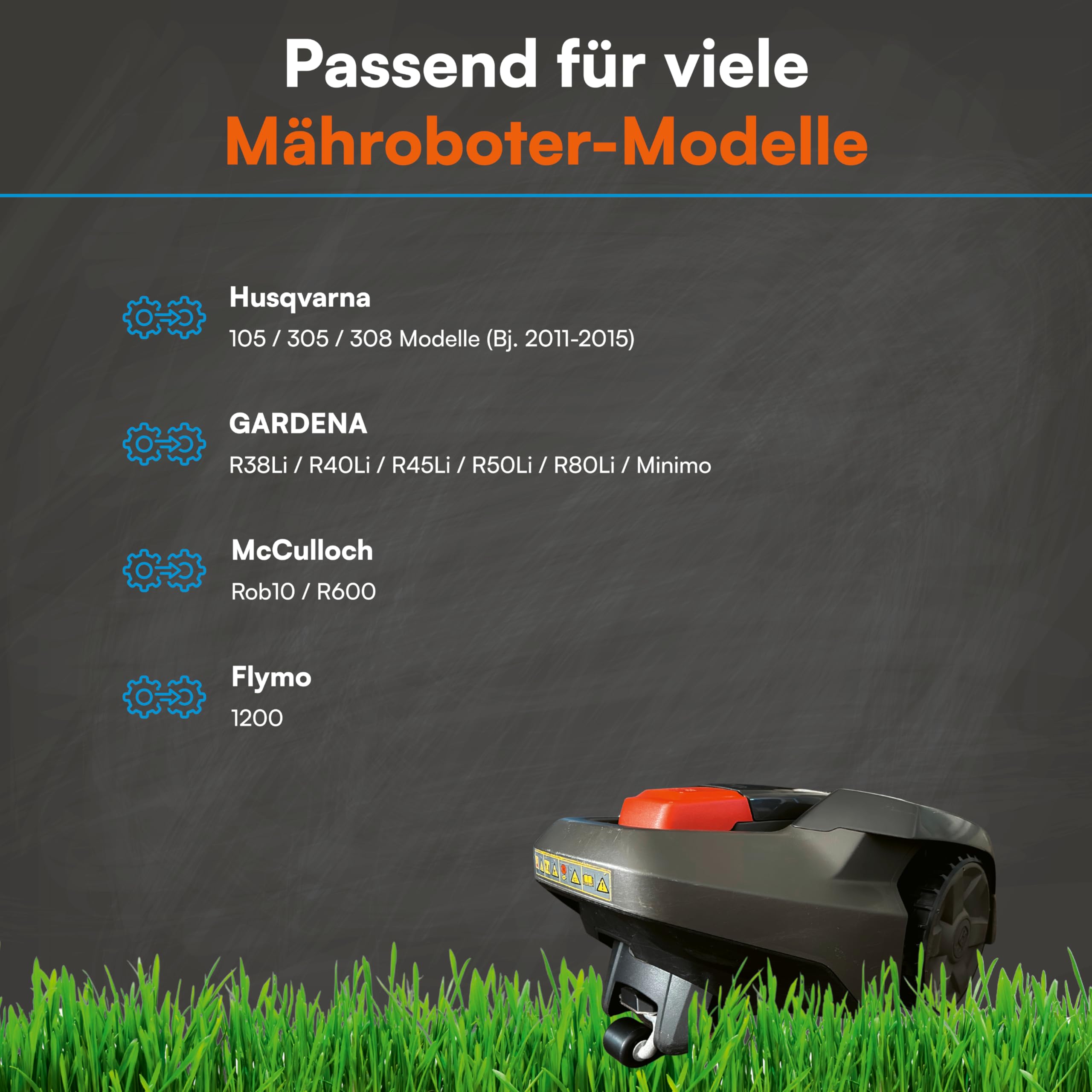 Ruota girevole v2.0 adatta per robot tosaerba, prestazioni migliorate e durata della batteria, acciaio inossidabile e nylon, adatta per molti modelli Gardena, Husqvarna e molto altro