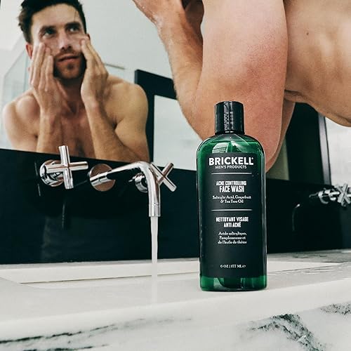 Miniatura 4 de Brickell - Lavado facial para hombre con control del acné natural y orgánico para limpiar la piel y eliminar el acné elimina los brotes 2 de ácido