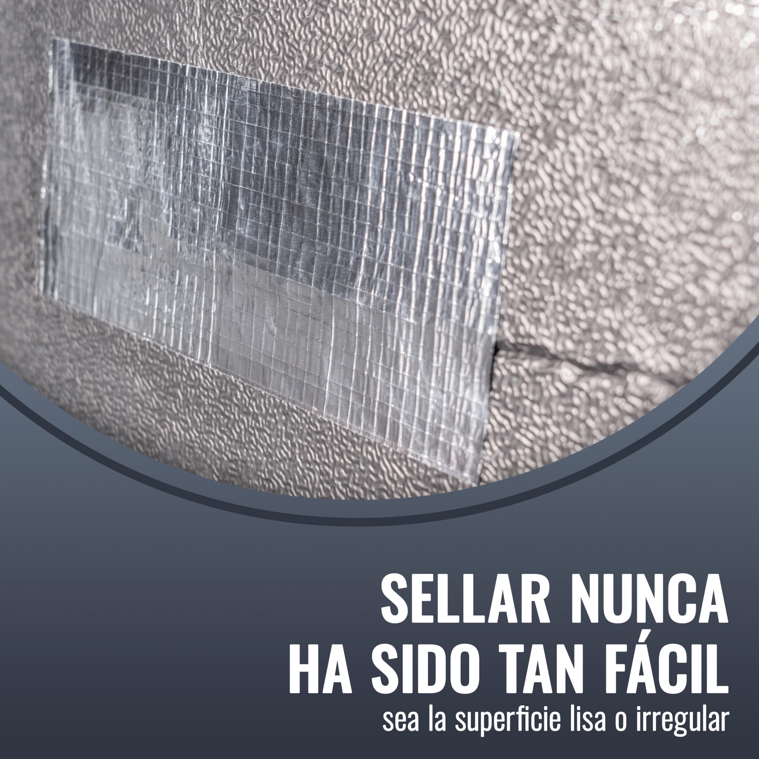 POPPSTAR Cinta adhesiva aluminio con malla (50m x 48mm) cinta adhesvia plateada para aislamiento y como barrera de vapor para lavaplatos