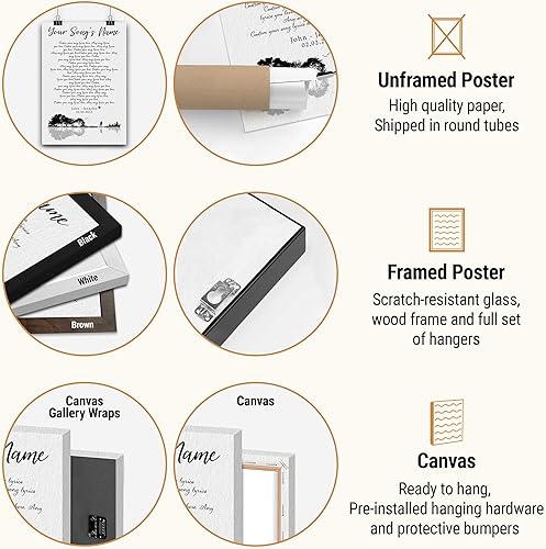 Vista 71 de VICILO Póster musical personalizado con letras de canciones, decoración sentimental perfecta, regalo de San Valentín para él, regalos de novio