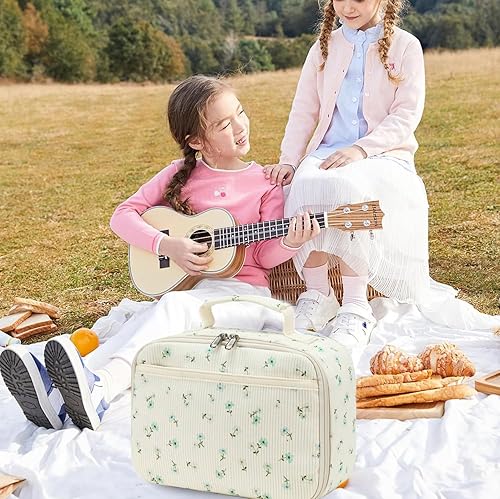 Miniatura 9 de CAMTOP Lonchera térmica para niños, pequeña hielera térmica para comidas y pícnics escolares (rosa mariposa)