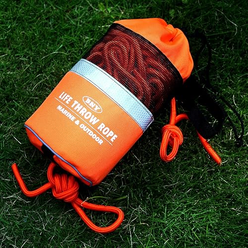 Miniatura 8 de BNY - Bolsa de tiro para rescate acuático con cuerda flotante reflectante de 98 pies, línea de lanzamiento flotante para kayak, navegación en aguas