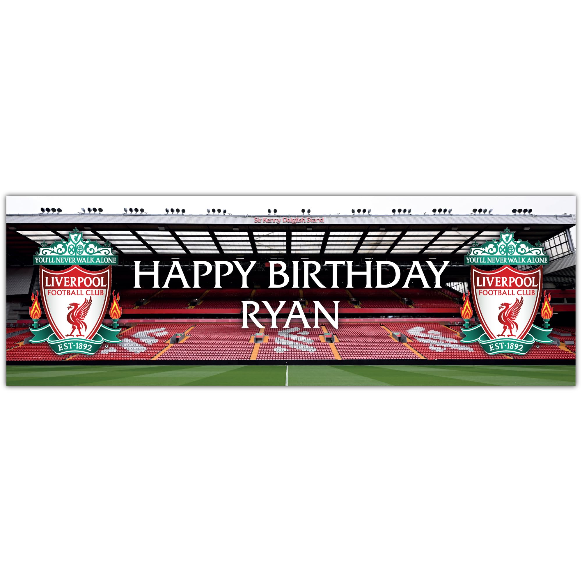 Liverpool Birthday - Personalised Football Banner Wall Sticker (90cm width x 30cm height)