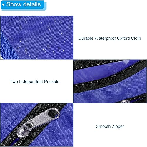 Miniatura 9 de PATIKIL Estuche expandible para lápices de 3 anillos, paquete de 6 unidades, tela Oxford de gran capacidad con cremallera, estuche para oficina y