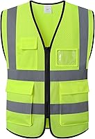 ASIPHITU High Visibility Reflective Safety Vest for Men & Women - ANSI/ISEA 107 Compliant, Breathable Mesh with Pockets, Construction Work Gear