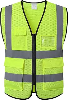 ASIPHITU High Visibility Reflective Safety Vest for Men & Women - ANSI/ISEA 107 Compliant, Breathable Mesh with Pockets, Construction Work Gear