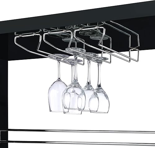 Miniatura 8 de Coaster Home Furnishings Prescott - Mesa rectangular para vino con estantes de vidrio templado transparente y estantes para copas - Comedor y bar