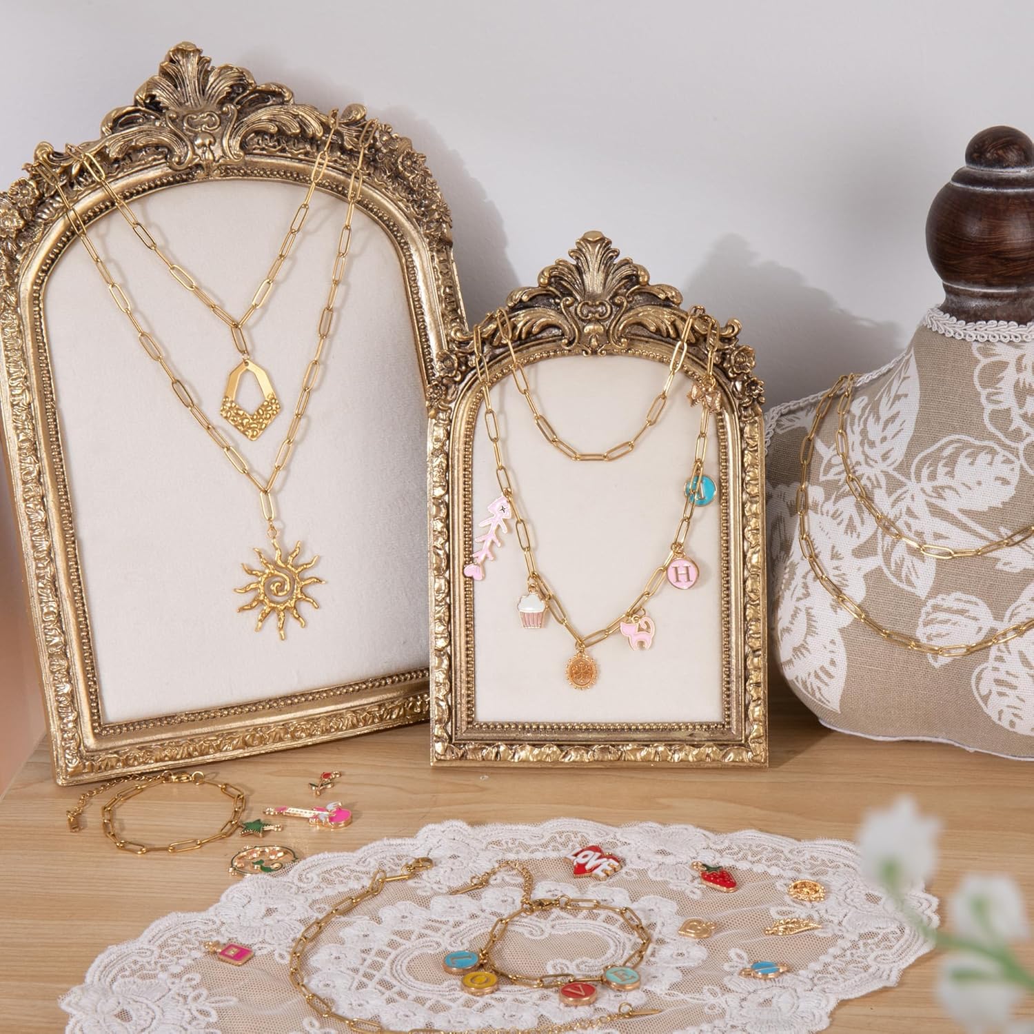 20 Pcs Chain Necklace Bracelets Kit, 18K Gold Paperclip Chain, Including 18 Inch Necklace & 6.5 Inch Charm Bracelet with Lobster Clasps, Perfect for Women DIY Jewelry Making - Image 6