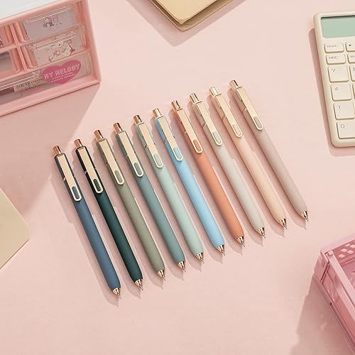 Miniatura 7 de Linbsunne Bolígrafos de gel de tinta negra para oficina de 0.020 in de punta fina, escritura suave retráctil (clip dorado metálico, 10 unidades)