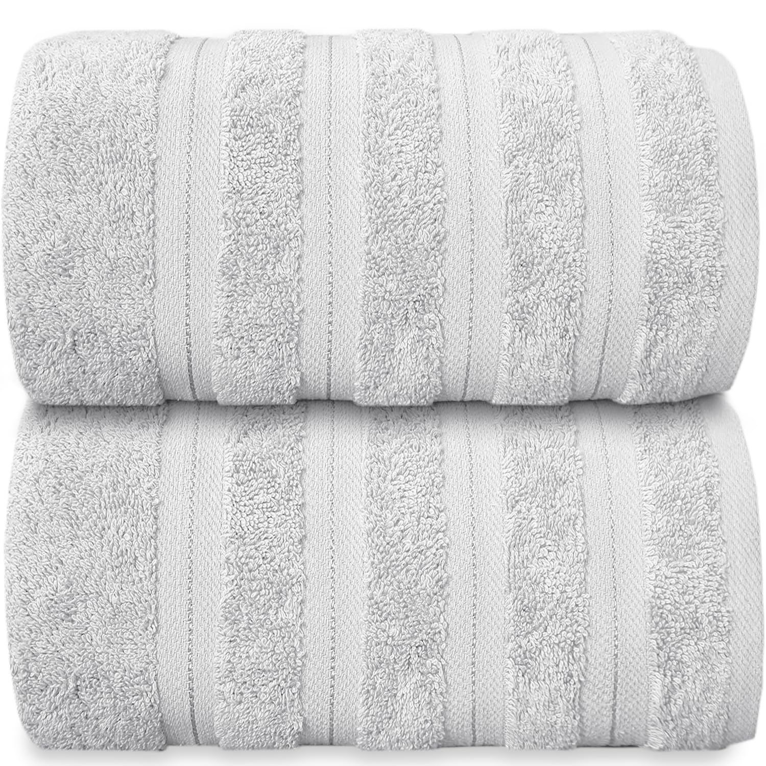 Casabella Premium Quality 2 Pk White 100% Combed Cotton 650 GSM Jumbo Bath Sheet Set Quick Dry Towels Highly Absorbent 2 White Extra Large Bath Towels