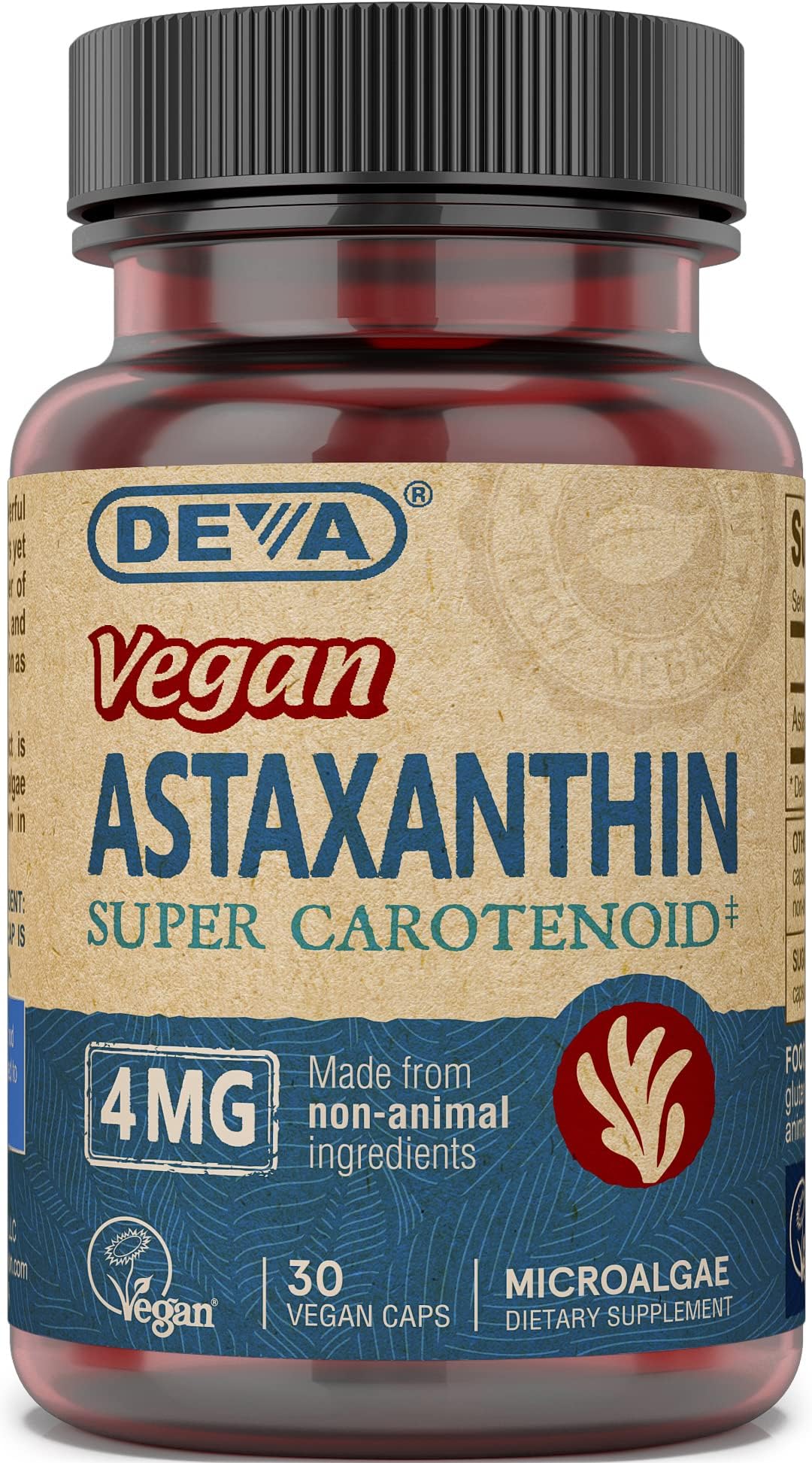 Nutrition Vitamins Astaxanthin 4mg, Vegan, Super Anti-Oxidant Protection for Skin, Eyes, Joints & Inflammation from Non-GMO Haematococcus Pluvialis Microalgae, 30 Capsules