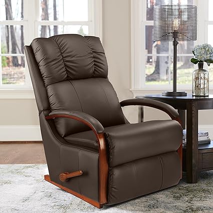 Little NAP LA Z BOY American Imported Harbor Town Single Seater Manual Soft Leather Reclina Rocking Recliner Sofa | Relaxing Chair for Home Office Living Bed Room | 10 Years Warranty | Mocca