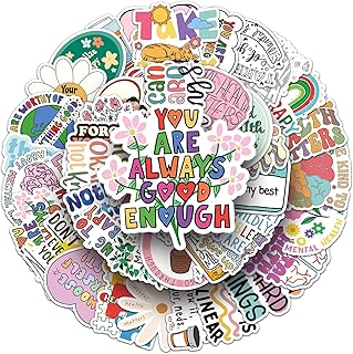 100PCS Mental Health Stickers,Mental Health Awareness Decals Vinyl Waterproof Stickers for Water Bottle Laptop Luggage Helmet Skateboard Guitar Scrapbook Phone Gifts