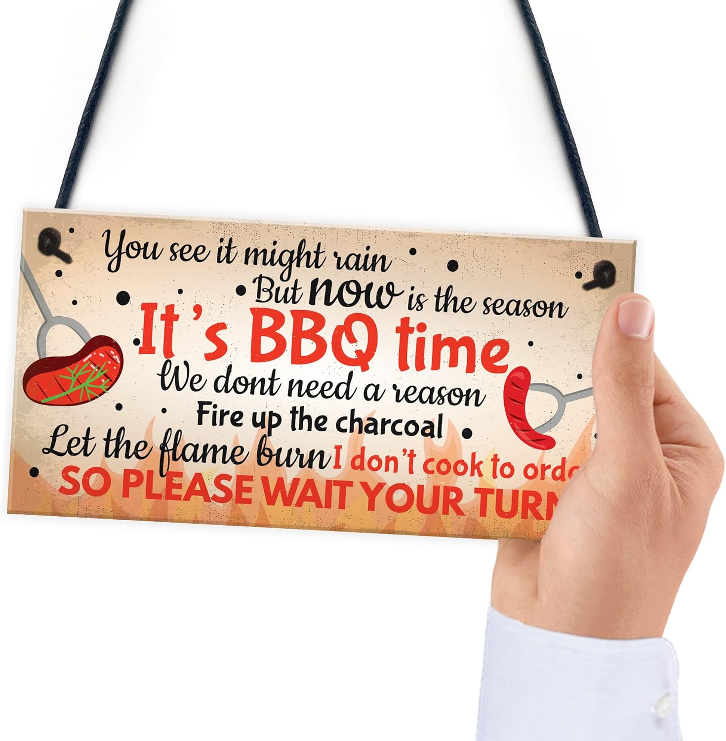 RED OCEAN BBQ Novelty Hanging Garden Sign SummerHouse Bar Man Cave Shed Plaque Friendship Gift