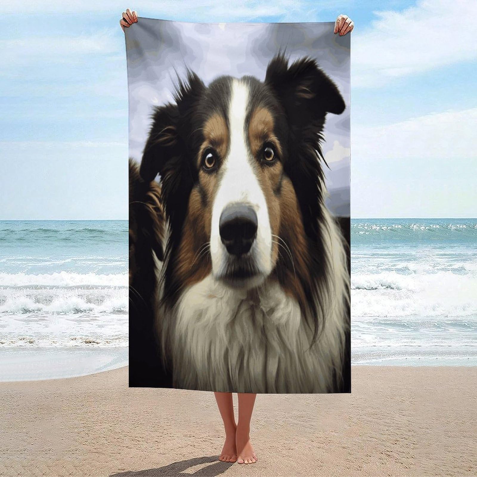 Adfgyerh Unisex Style Sheep Dog Bath Towels Beach Towel Lightweight Quick Dry, Bath Towel For Travel Sports Pool Swimming Bath Camping Yoga Adults130x80cm