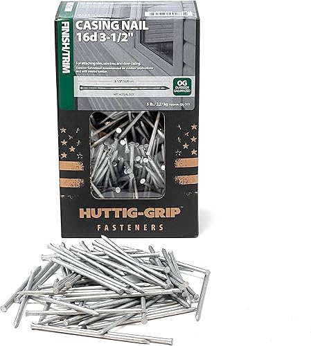 Vista 9 de Huttig-Grip - Uñas de acabado 4D de 1-1/2 pulgadas para fijar moldura y moldura HGN4F5 acabado brillante, paquete de 5 libras de uñas 2810