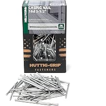 Huttig-Grip Finish Trim Series Casing Nail 3-1/2 inches 16d for Window and Door Frame Assembly HGN16OGCAS5 Outdoor Galvanized, 5 lb Pack of 355 Nails