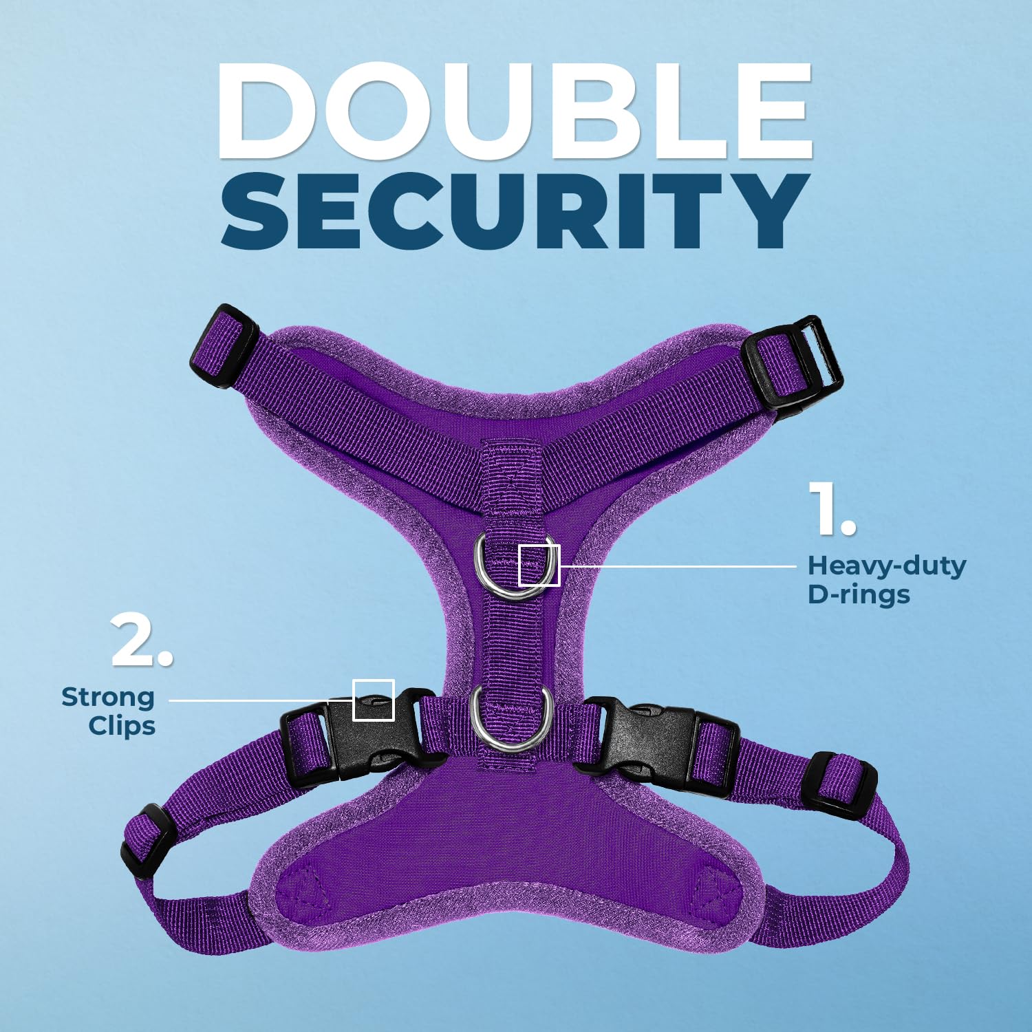 Voyager Step-in Lock Pet Harness - All Weather Mesh, Adjustable Step in Harness for Cats and Dogs by Best Pet Supplies - Purple, XL - Image 2