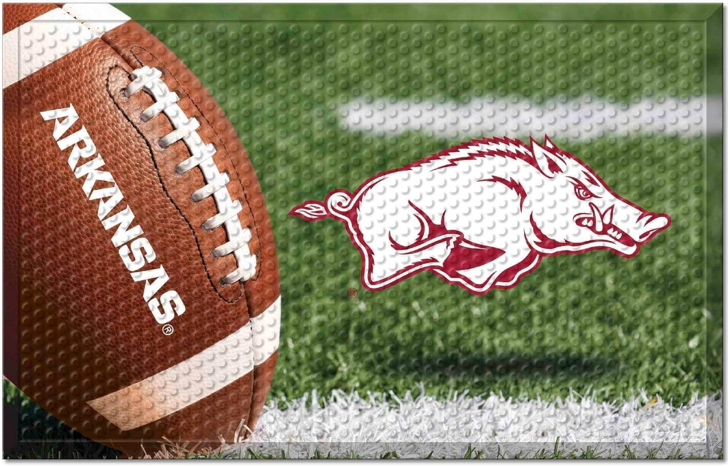 FANMATS 19208 Arkansas Razorbacks Rubber Scraper Door Mat