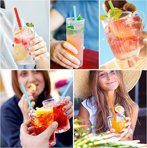 Miniatura 7 de Pajitas de silicona reutilizables, 4 popotes de viaje empalmables con cepillo de limpieza de estuche, popotes de silicona de longitud ajustable para