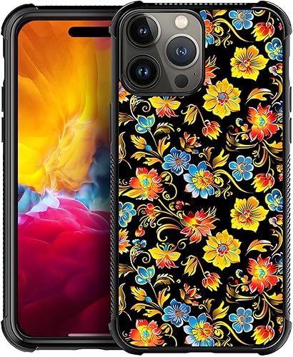 Vista 128 de Case for iPhone 15 Plus - Stained Glass Mosaic Fiesta Fun Case with Tempered Glass Back and Soft Silicone TPU Shock Protection