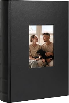 ألبوم صور Vienrose 4x6 300 صورة مع غطاء جلدي لمنطقة المذكرة سعة كبيرة صور قابلة للانزلاق كتاب لعطلة زفاف للأطفال باللون الأسود