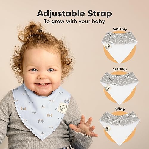Miniatura 134 de KeaBabies 8 unidades de baberos tipo bandana orgánicos para niñas - Baberos tipo triángulo súper absorbentes para bebés que babean y están en