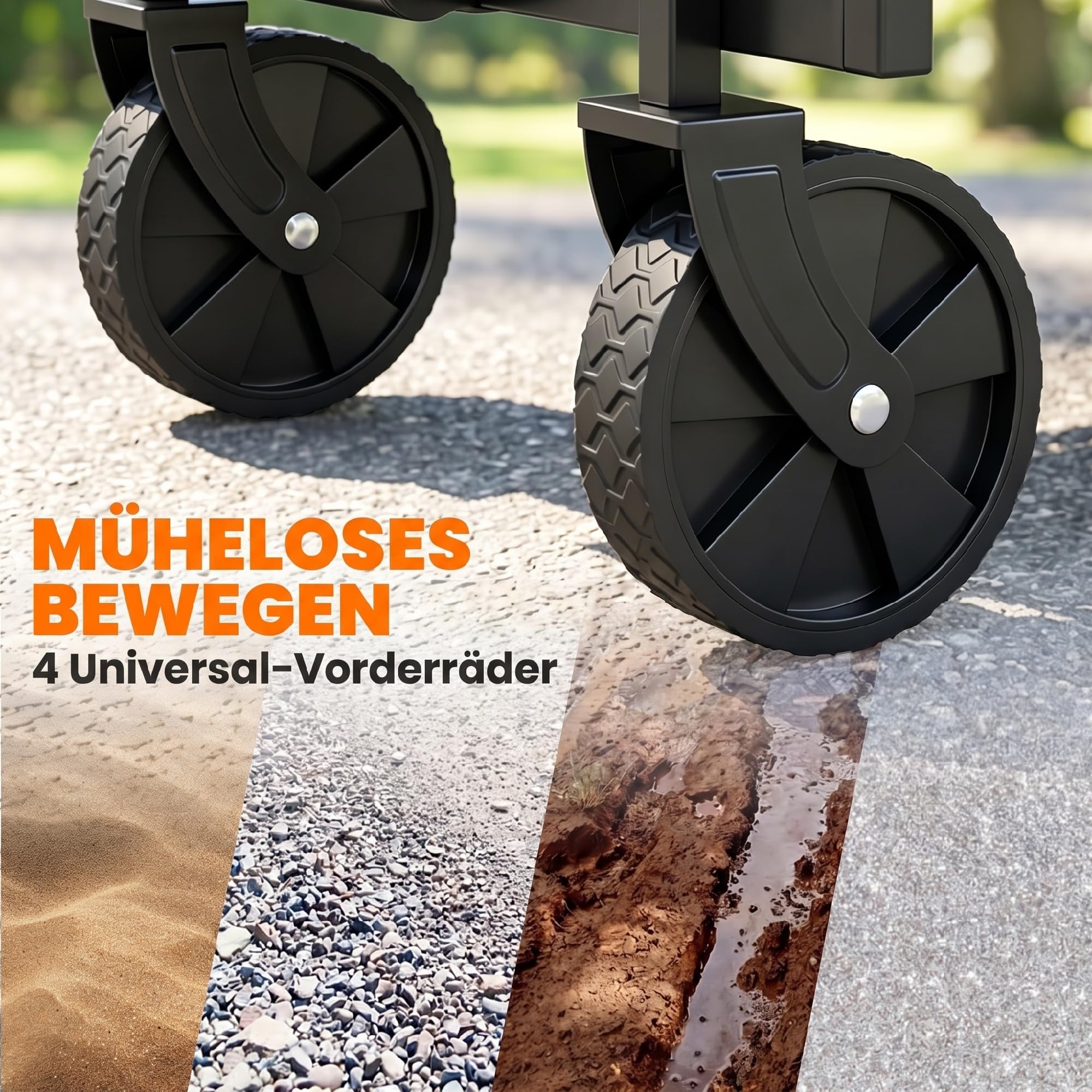 Outsunny Gartenwagen 90 kg Belastbar Klappbar Bollerwagen Faltbar Grün
