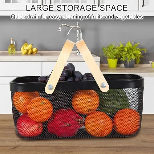 Miniatura 2 de Cesta de acero de malla de metal con asa  Cestas de jardín delicadas y duraderas para recoger verduras, práctica cesta de frutas cesta de cosecha de