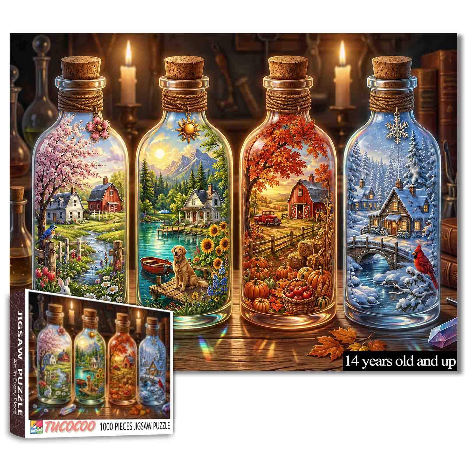 Four Seasons Nature Bottles Jigsaw Puzzle for Adults 1000 Piece โ image 1