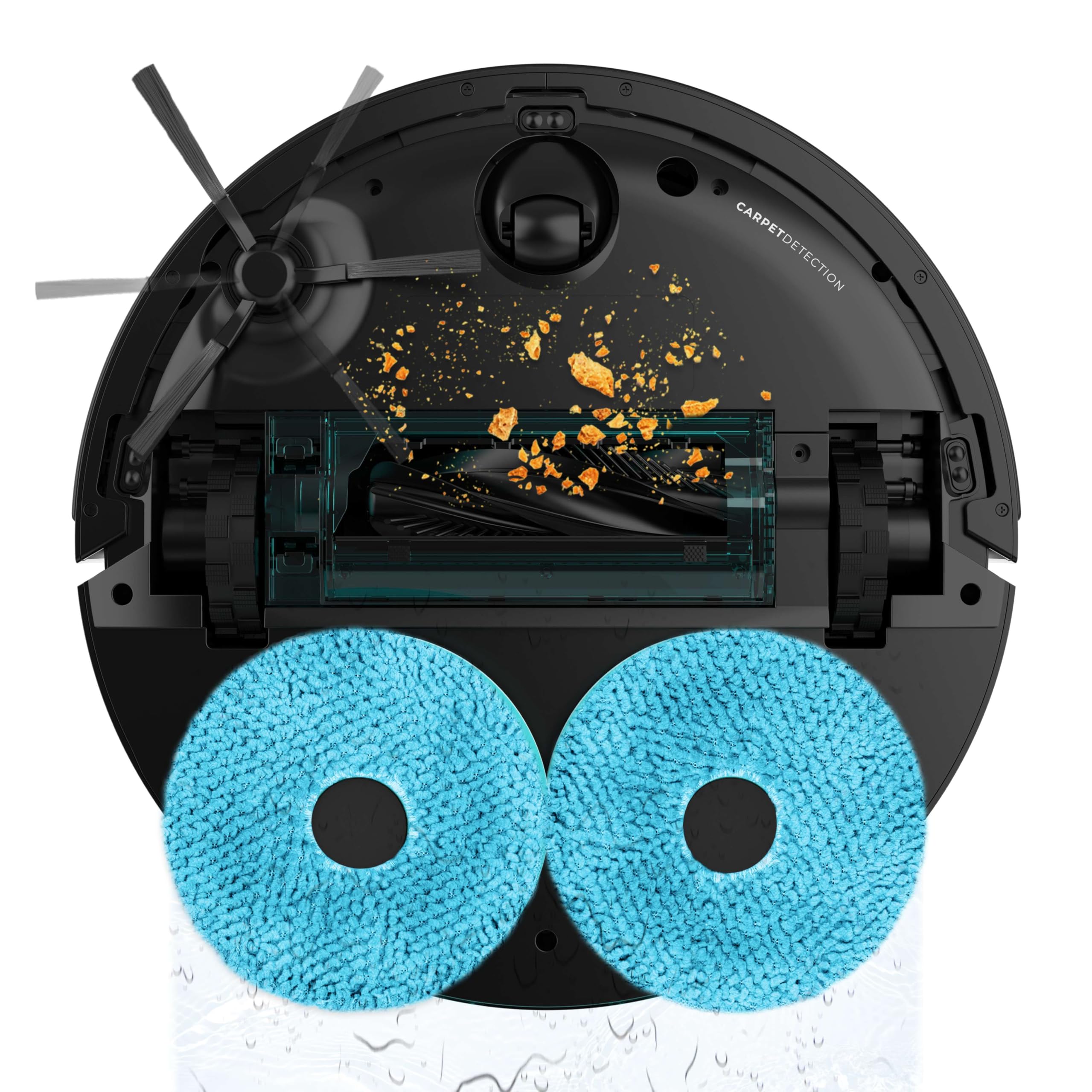 Cecotec Robot Aspirador y Friegasuelos con IA y Base Autovaciado Conga X70. Motor de Succión 15000Pa, Base 4 en 1, Tecnología Láser, Mopas Giratorias, Cepillo Lateral, App y Bluetooth — view 2