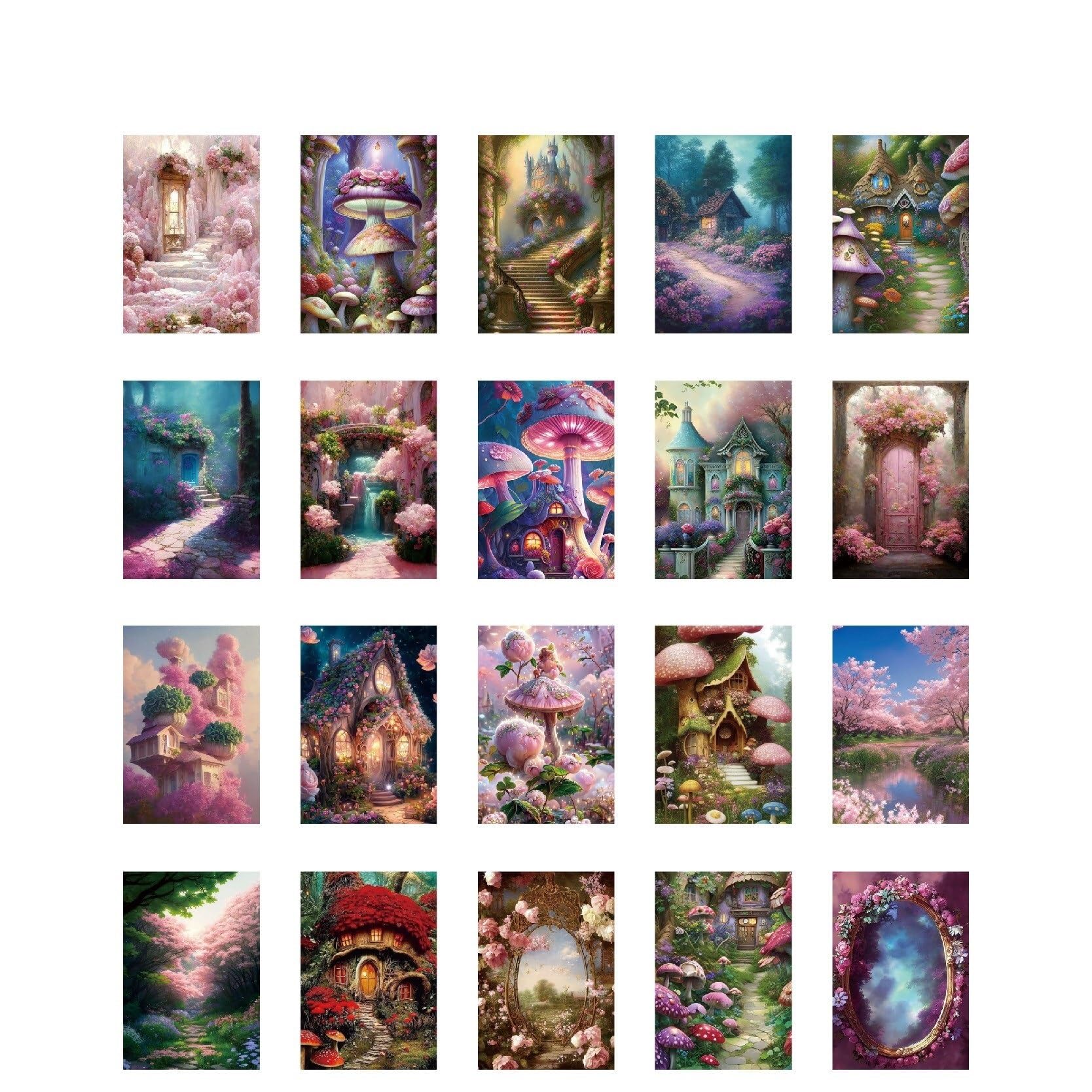 GBYUHAIJUN Stickers,Scrapbook Stickers 20 Pcs Dream Forest Series Material Paper Junk Journal Planner Scrapbooking Vintage Decorative Diy Craft Background Paper(C)