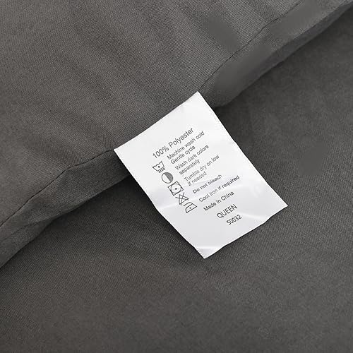 Miniatura 369 de ROSGONIA Juego de edredón tamaño Queen, color gris carbón, 3 piezas (1 edredón gris oscuro y 2 fundas de almohada) para todas las estaciones, ropa