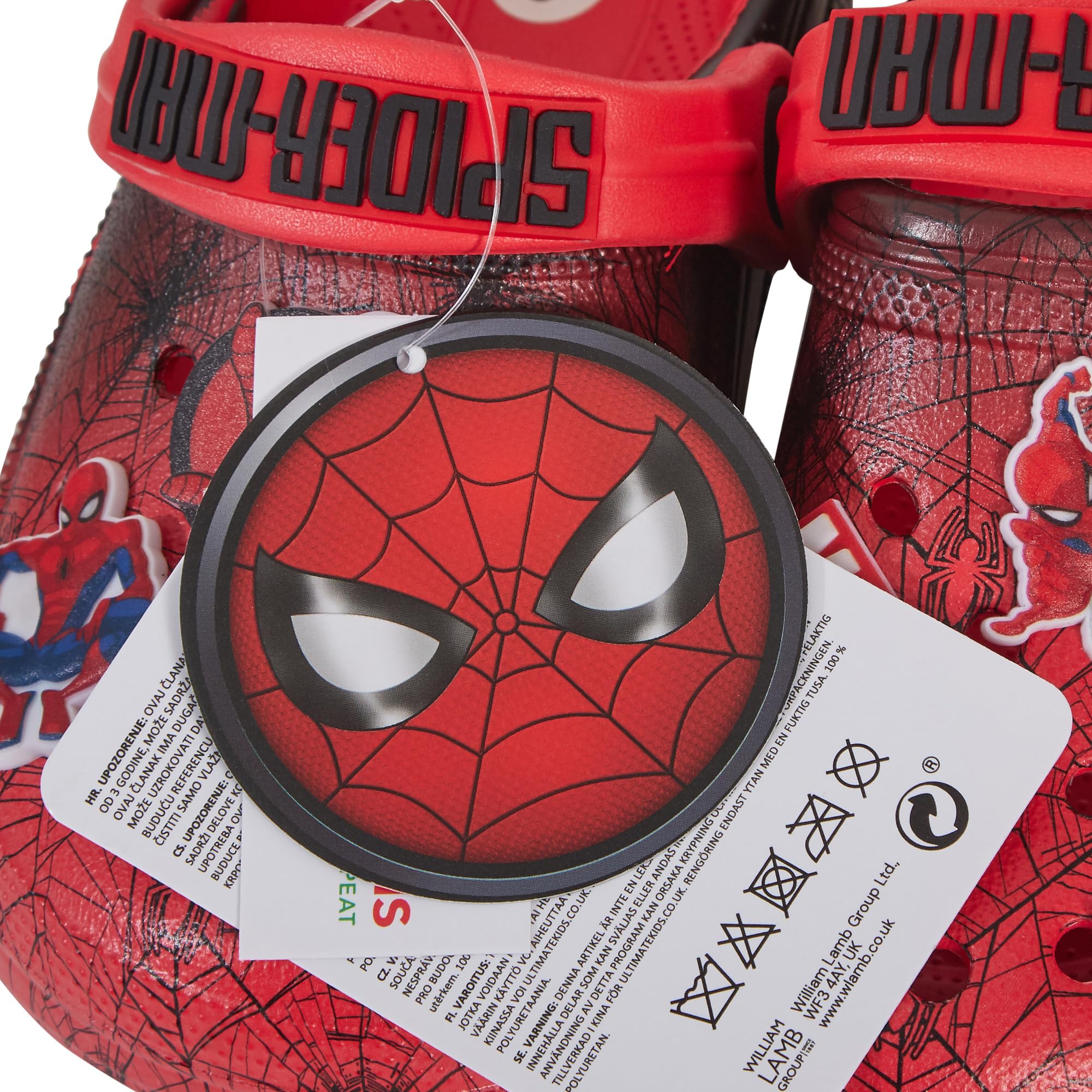 Enfants Spidey et Ses Incroyables Amis Spiderman Sabots Sandales avec Breloques Badges curseurs d'été avec Bride à la Cheville Chaussures de Plage