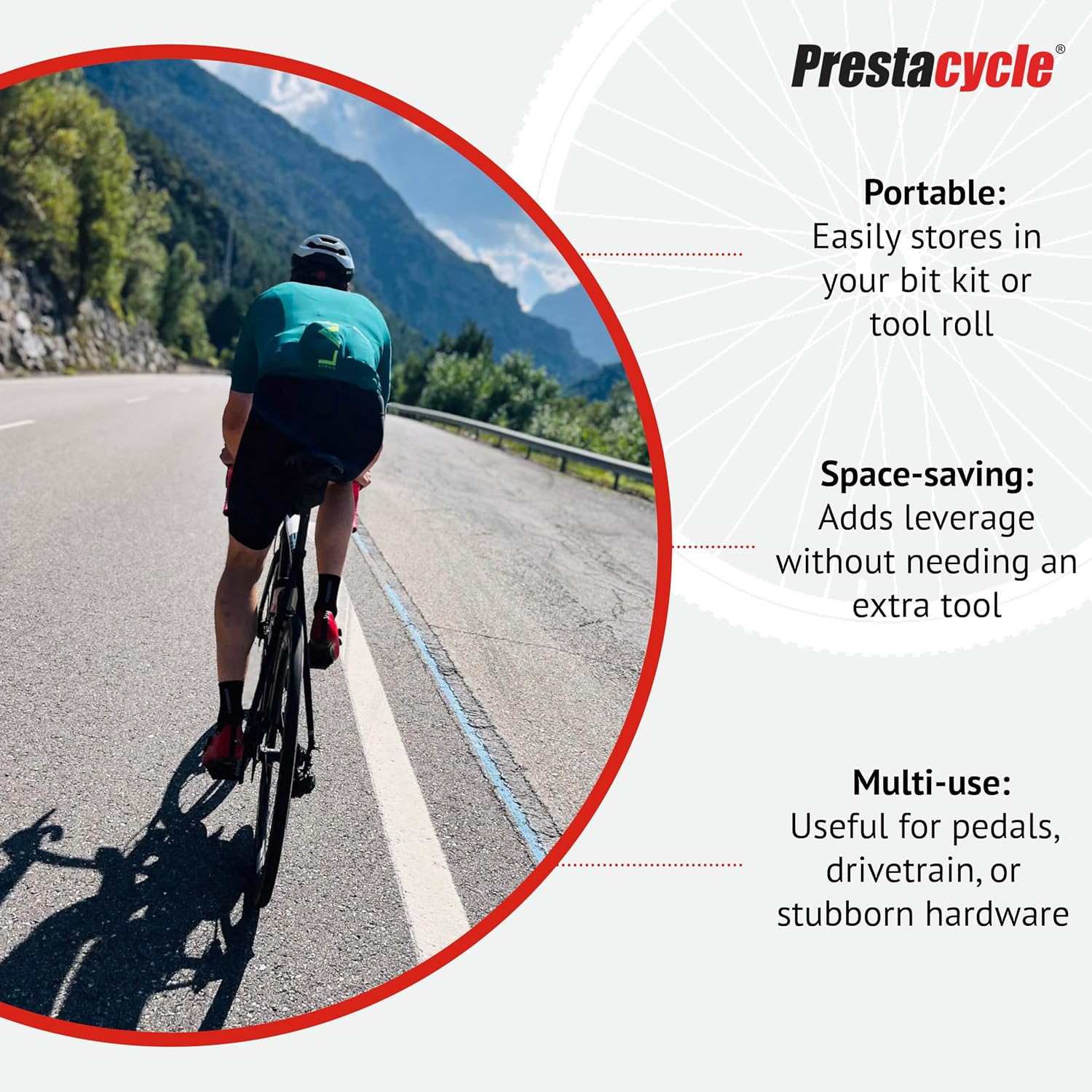 Prestacycle Mini Pry Bar Speciality Bit – Converts Prestacycle Bits Tools into Compact Pry Bar – Ideal for Separating Stuck Bike Parts – Lightweight Multi-Function Bike Tool Accessory