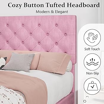 Amazon.com: 4 EVER WINNER Bed Frames Queen Size, Linen