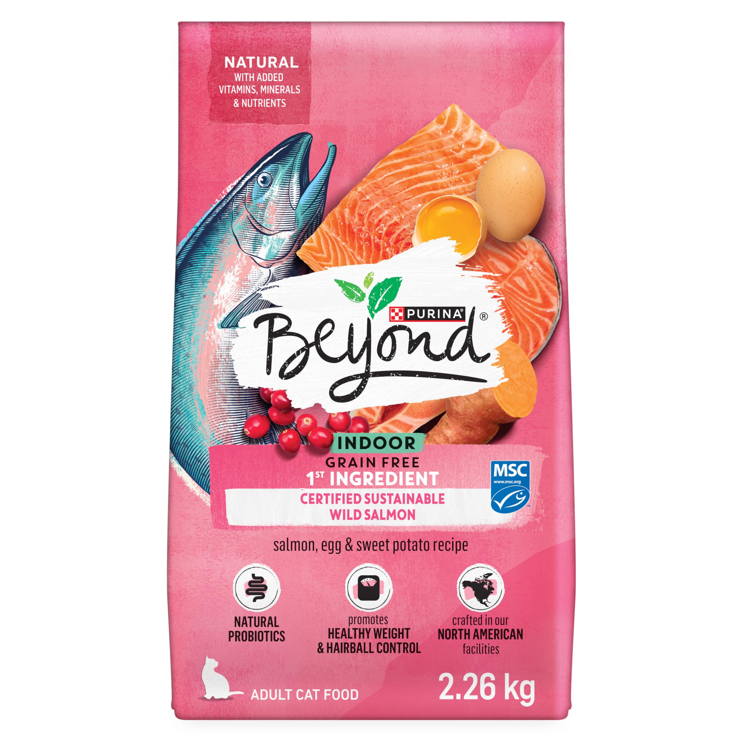 Beyond Grain Free Natural Dry Cat Food, Indoor Cat Wild-Caught Salmon & Egg - 2.26 kg Bag image 7