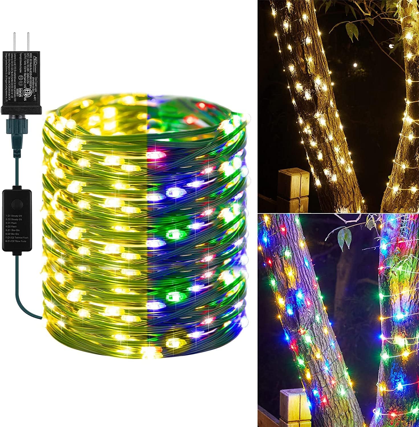 Color Changing String Lights Plug in 38 FT 96 LED Fairy