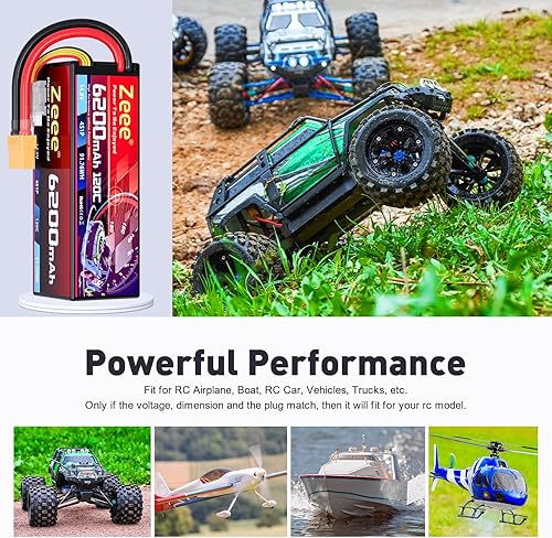 Miniatura 5 de Zeee 4S Lipo Batería 6200mAh 14.8V 120C con conector XT90 Estuche rígido Batería RC para coche, camión, tanque RC Buggy Truggy RC modelos
