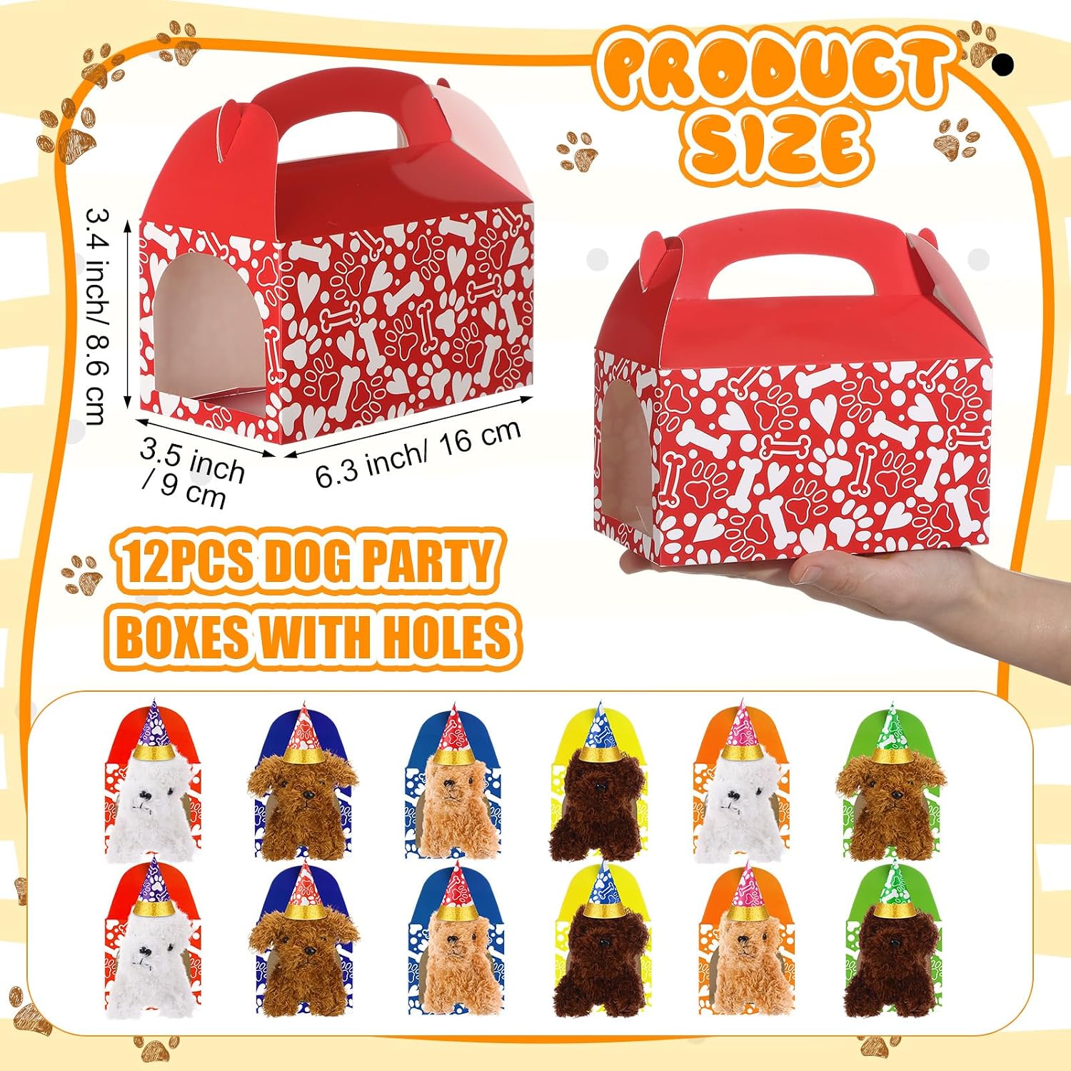 Gejoy 48 Pcs Adopt a Puppy Party Favors for Kids Puppy Themed Birthday Party Supplies Plush Dogs with Hats Adoption Certificates Boxes for Adopt a Pet Theme Boys Girls Birthday Parties(Curly) image 3