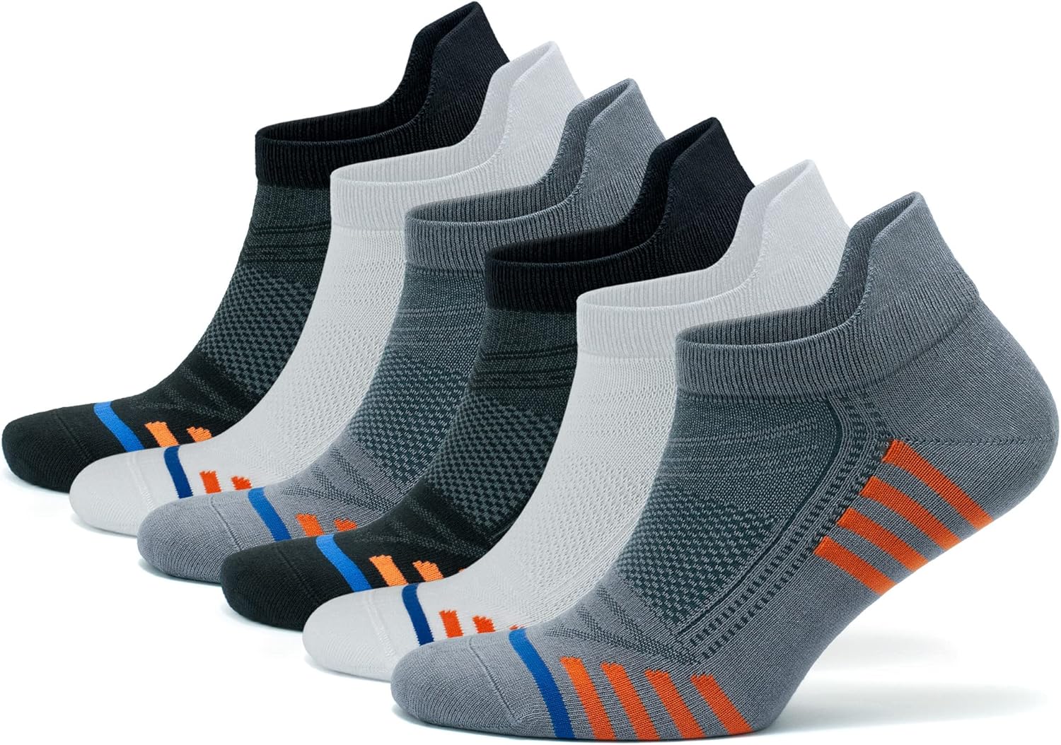 GoWith 6 Pairs Running Socks for Men, No Cushion Ankle Rayon Bamboo Socks, Moisture Wicking, with Gift Box