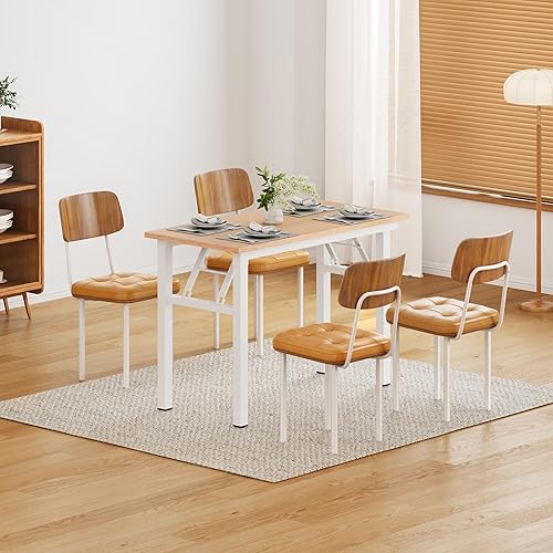 Miniatura 23 de DlandHome Escritorio plegable pequeño de 31.5 pulgadas, escritorio de computadora para oficina en casa, mesa plegable para espacios pequeños, no