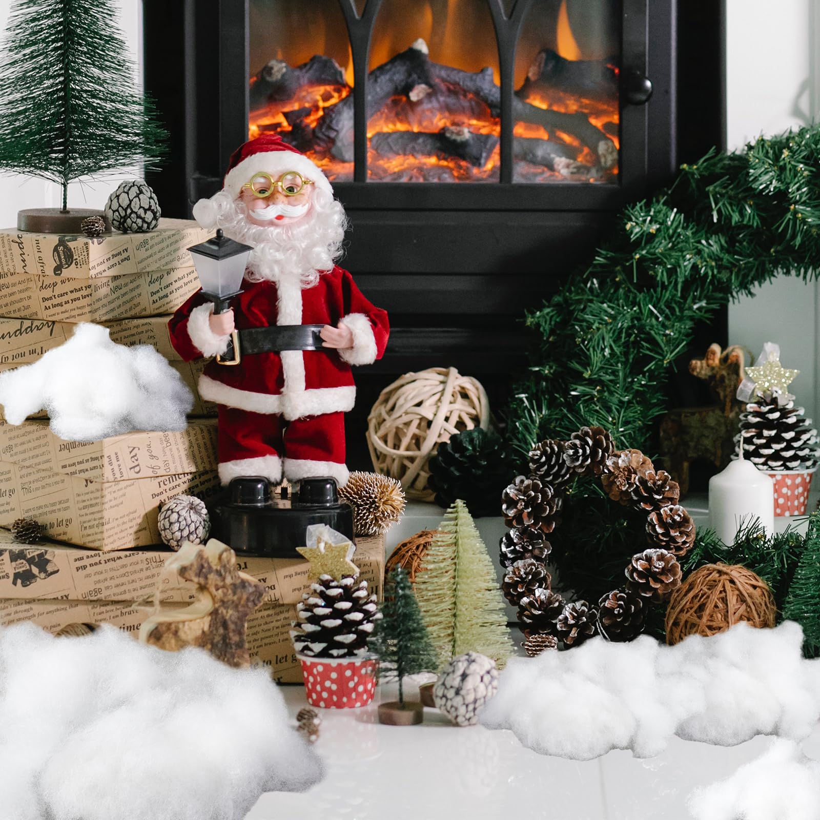 6 Stück Weihnachten Gefälschte Schnee Dekoration Künstliche Flauschige Schnee Faser Weiche Gefälschte Flauschige Schneedecke Indoor Gefälschte Winter Schnee Füllung Schneeabdeckung für