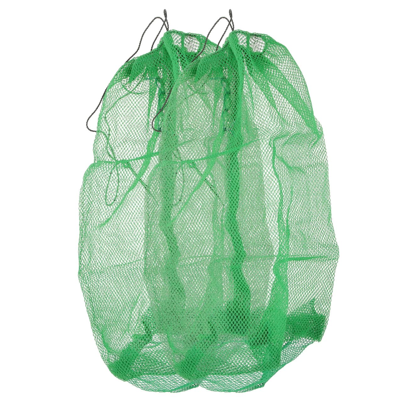 2 unidades de red de pesca portátil, plegable, red de almacenamiento de peces, red de pesca resistente al desgaste, para pesca, cordón, bolsa de pesca