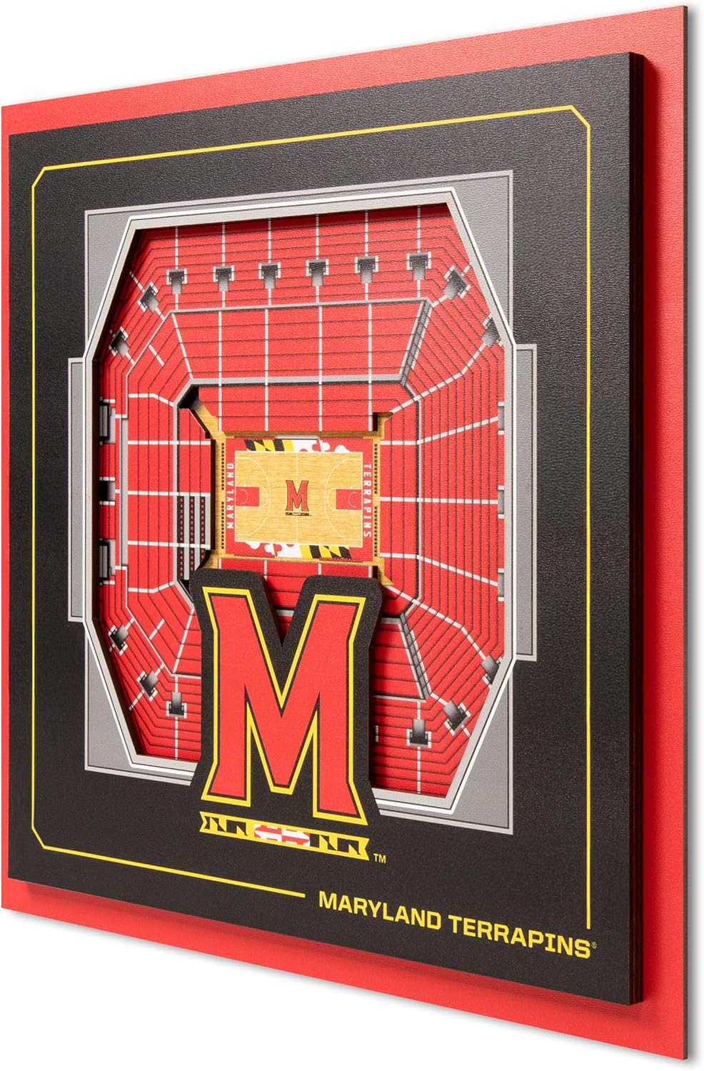 YouTheFan Officially-licensed NCAA Stadium Series 3D Wall Art - multi-layer team stadium replica, detailed sports fan gift, indoor decor