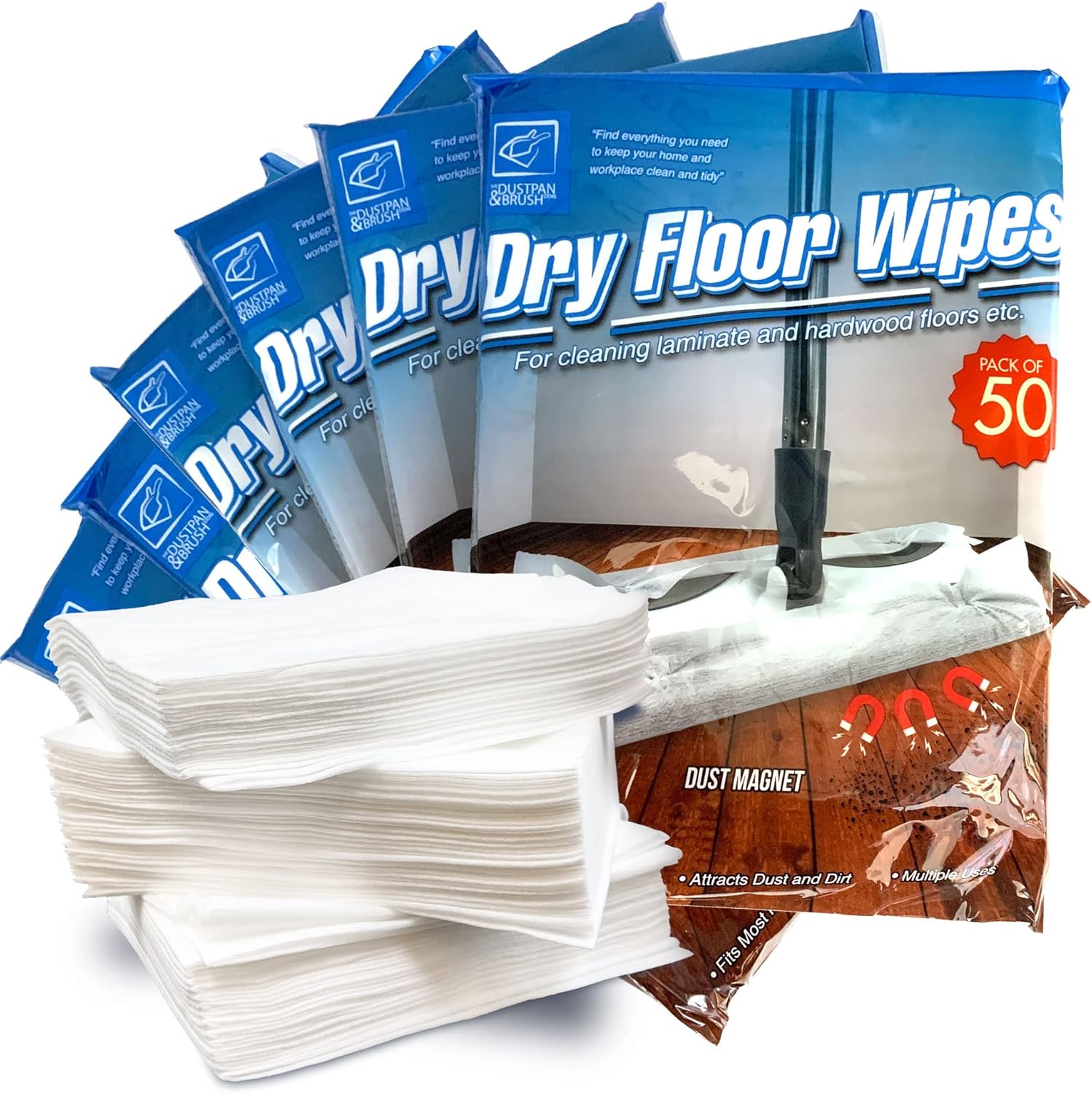 100pk Dry Floor Wipes 29cm x 21cm Large Floor Wipes Universal Fitting